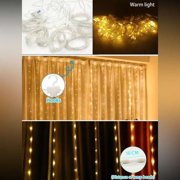 Fairy light w smart controls curtain lights string light warm light - Picture 10 of 12